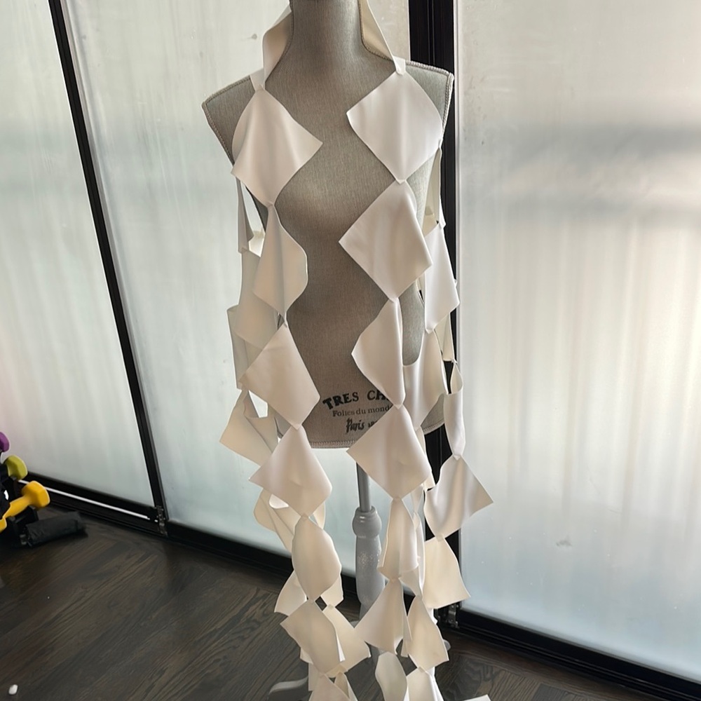 Maria Pinto White Geometric Scarf